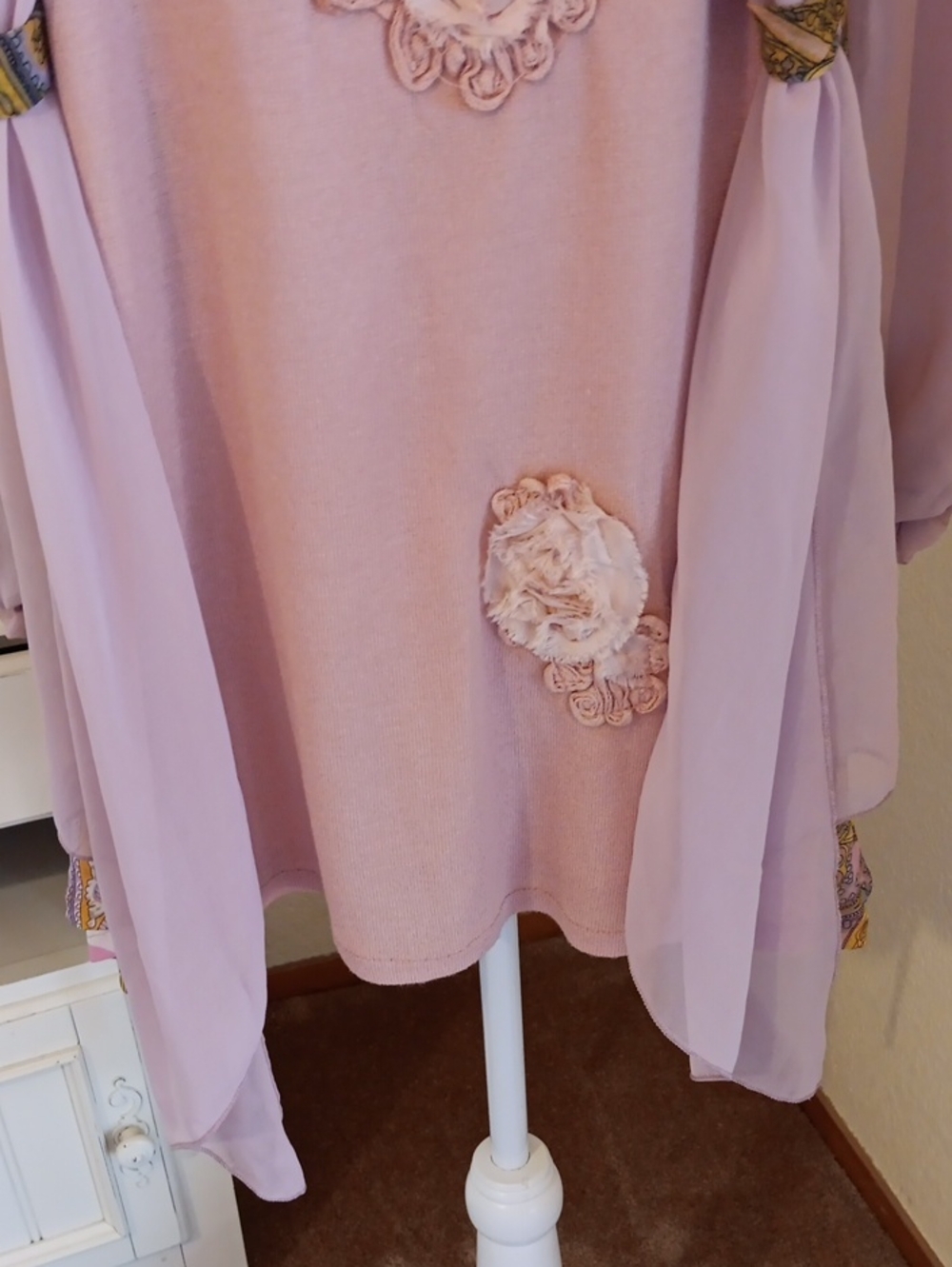 Pretty Angel Pink Bohemian Appliqed Knit Top - Picture 3 of 11